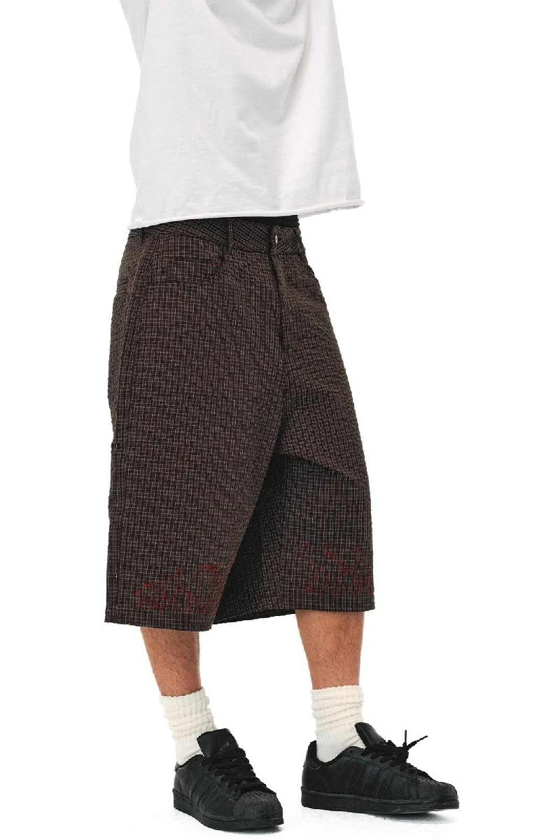 Vintage Plaid Embroidered Shorts