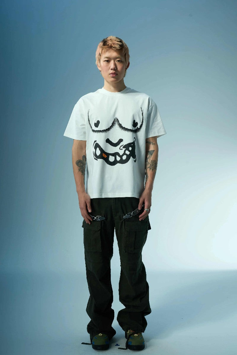 Graffiti Print Crewneck Tee