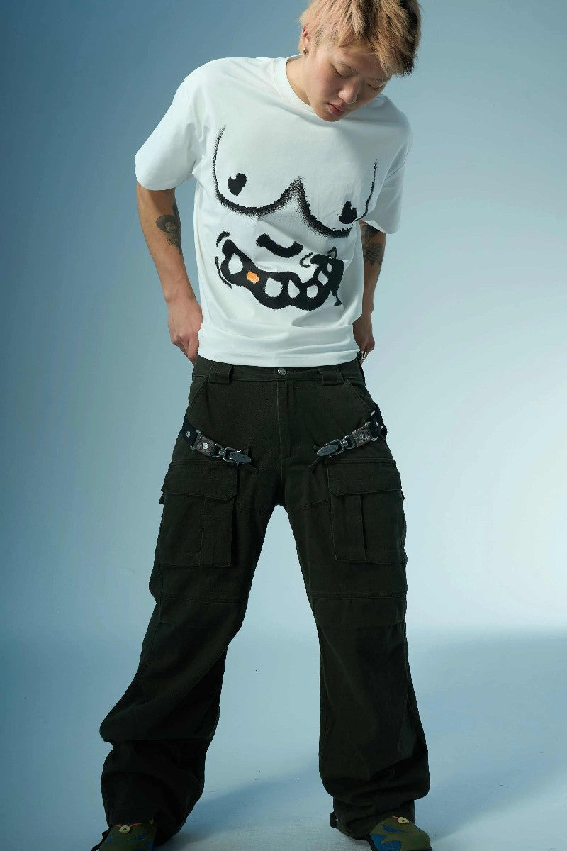 Graffiti Print Crewneck Tee