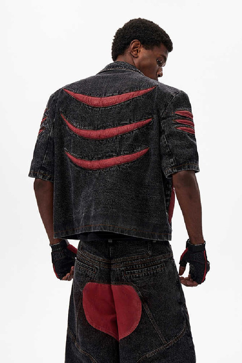 3D Skeleton Denim Jacket