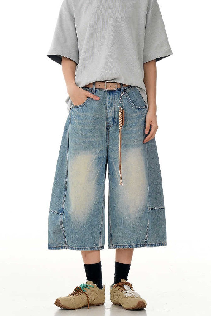 Ice Blue Distressed Blade Jeans