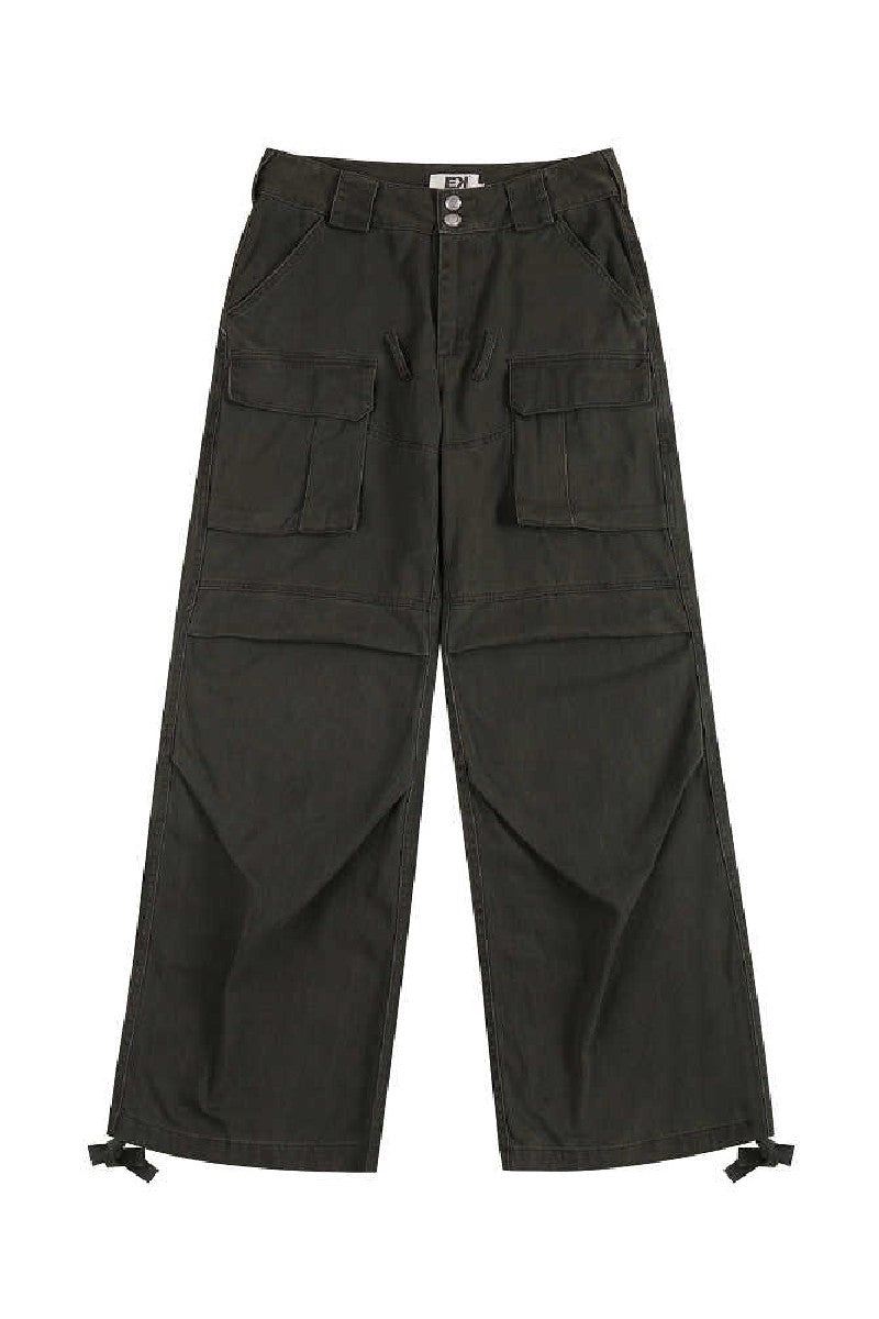 Washed Structured Cargo Pants