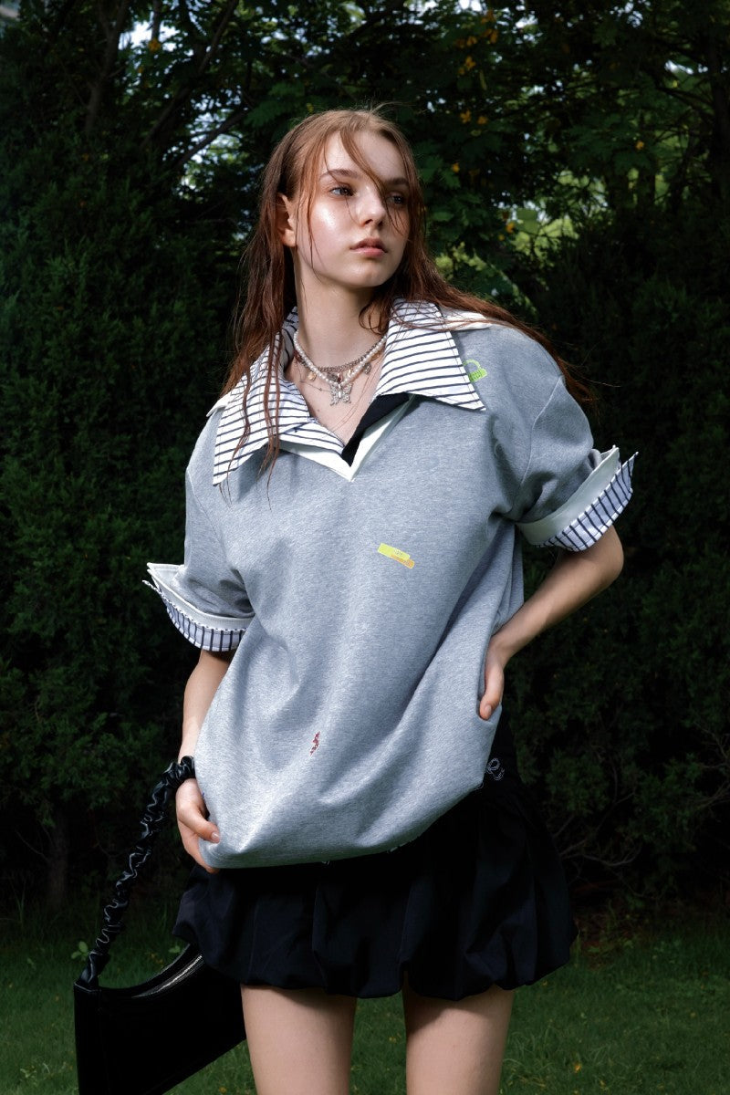Sticker Print Layered Polo