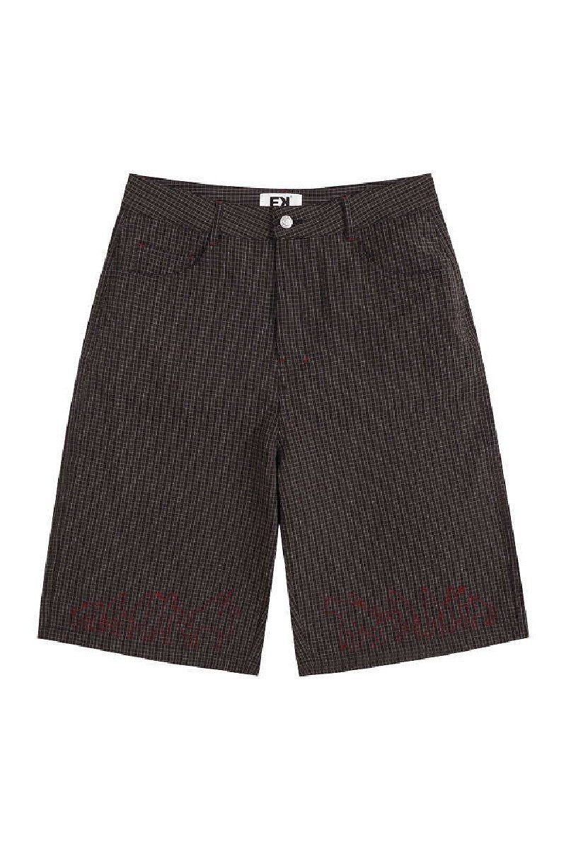 Vintage Plaid Embroidered Shorts