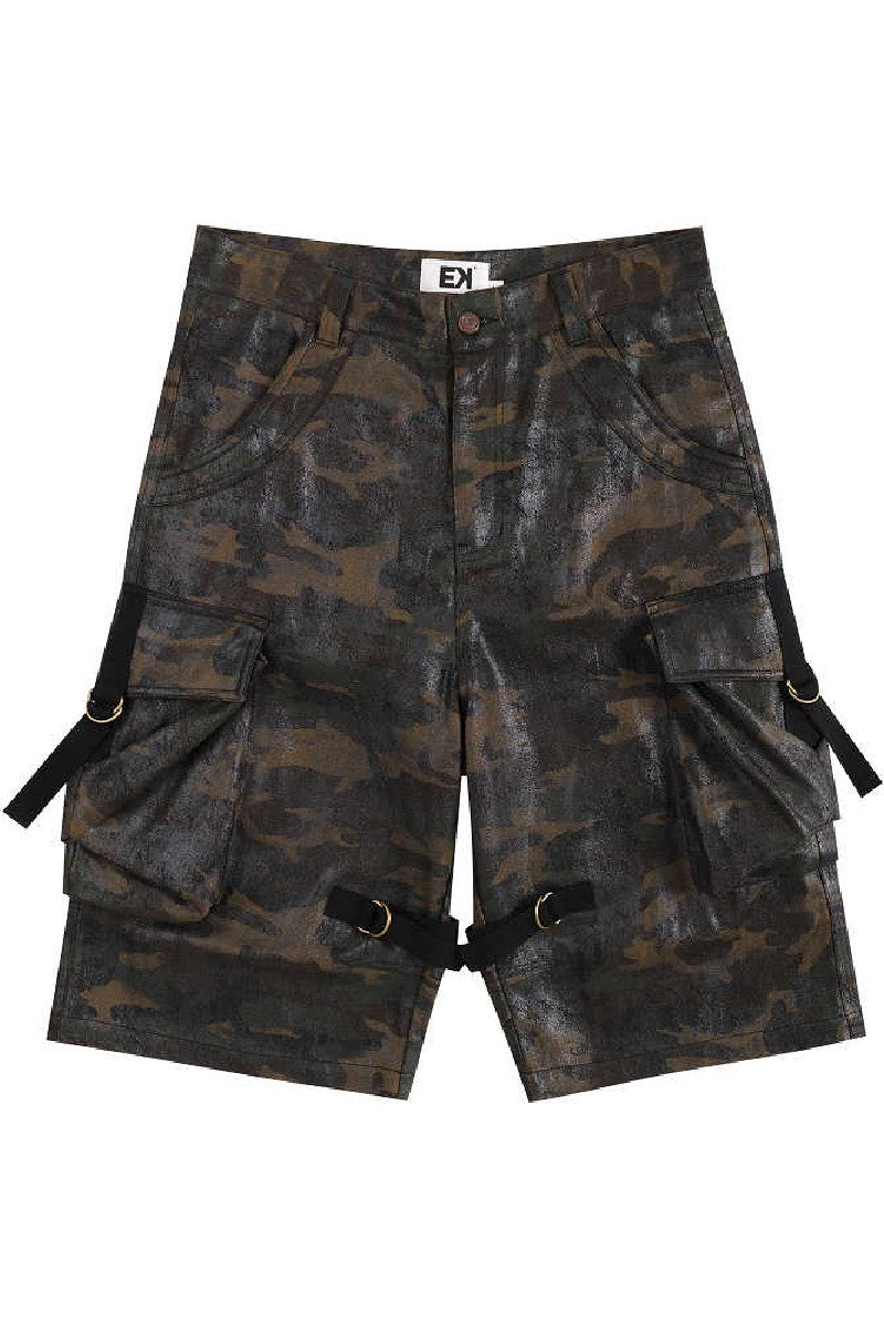 Waxed Camo Pocket Shorts