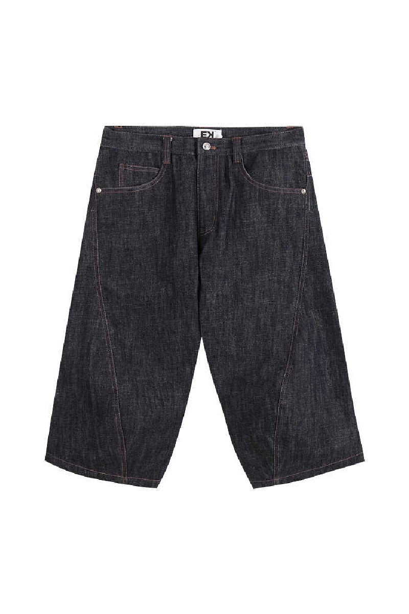 Studded Raw Denim Short Jeans