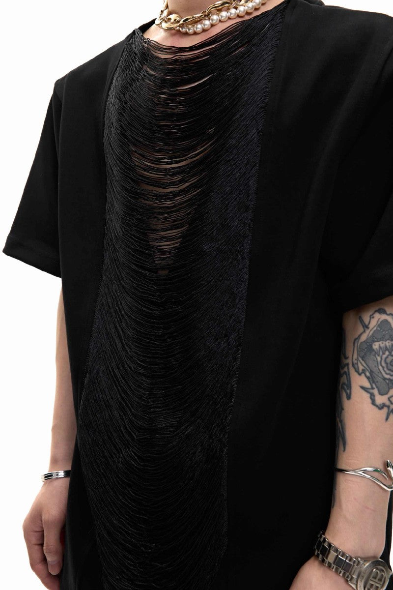 Cutout V-Neck Boxy Tee