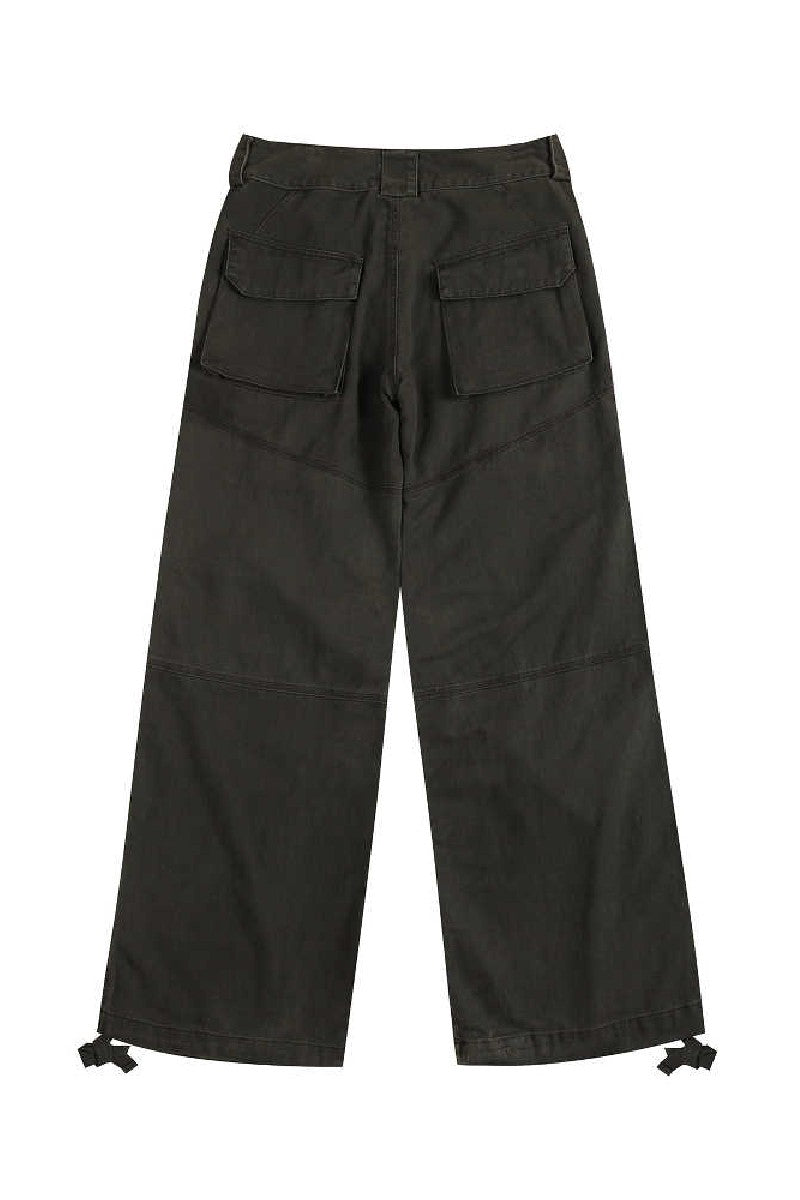 Washed Structured Cargo Pants