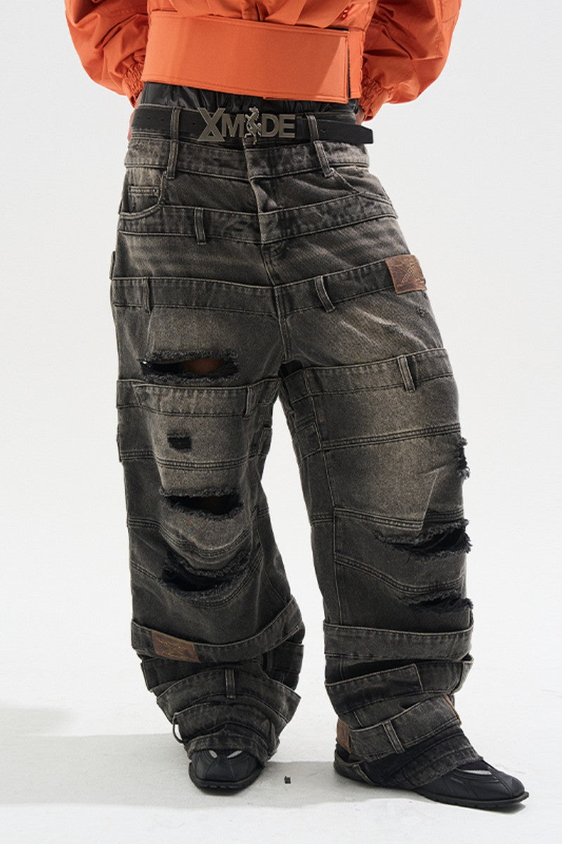 Washed Grey Baggy Jeans