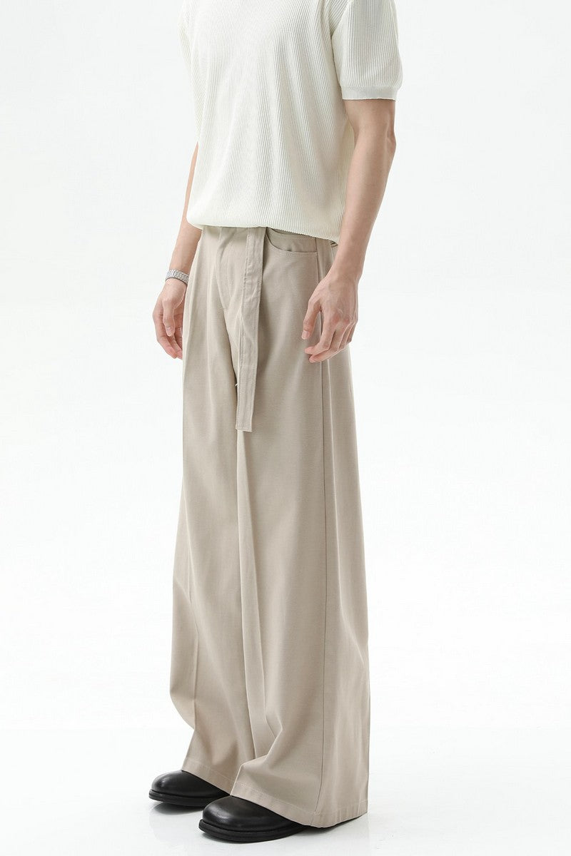 Detachable Belt Wide Leg Trousers