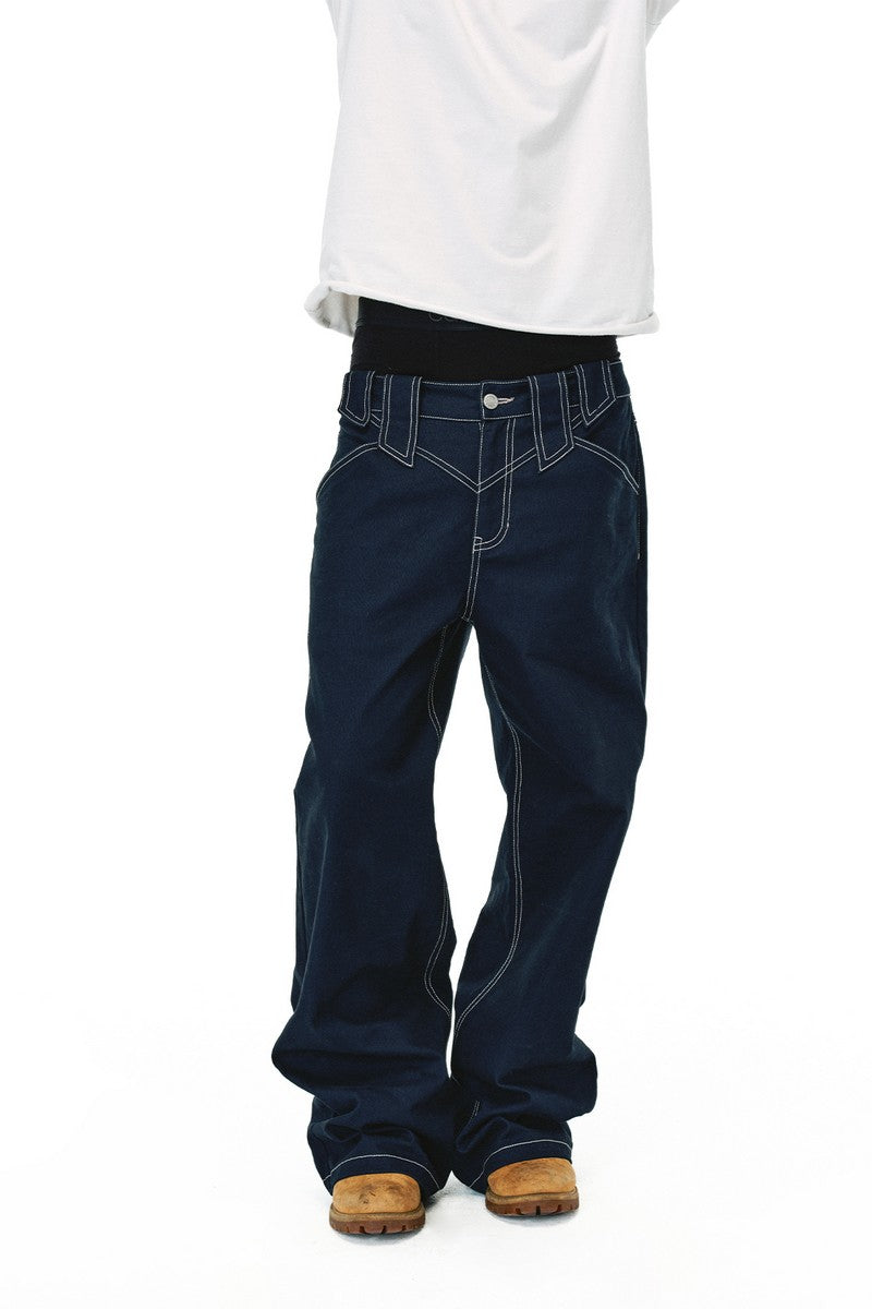 Embroidered Eye Canvas Pants