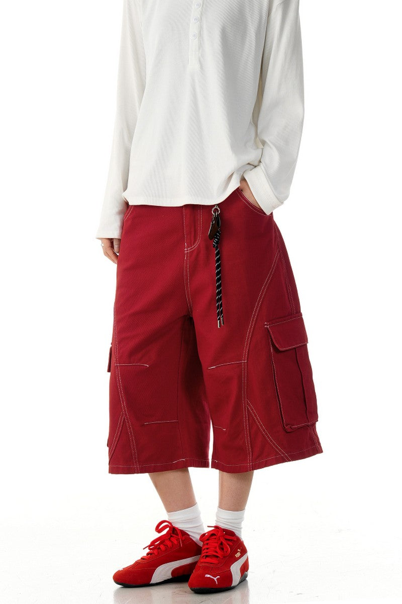 Red Stitch Cargo Shorts
