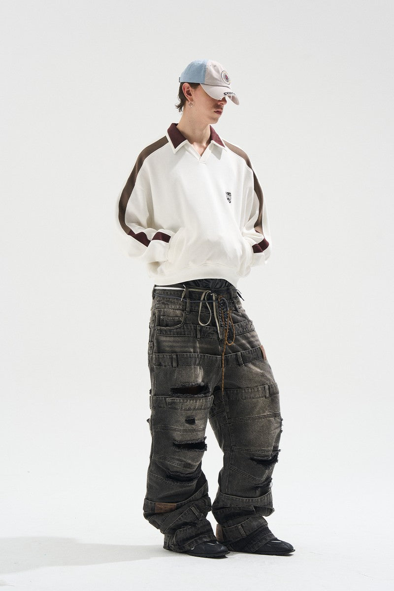 Washed Grey Baggy Jeans