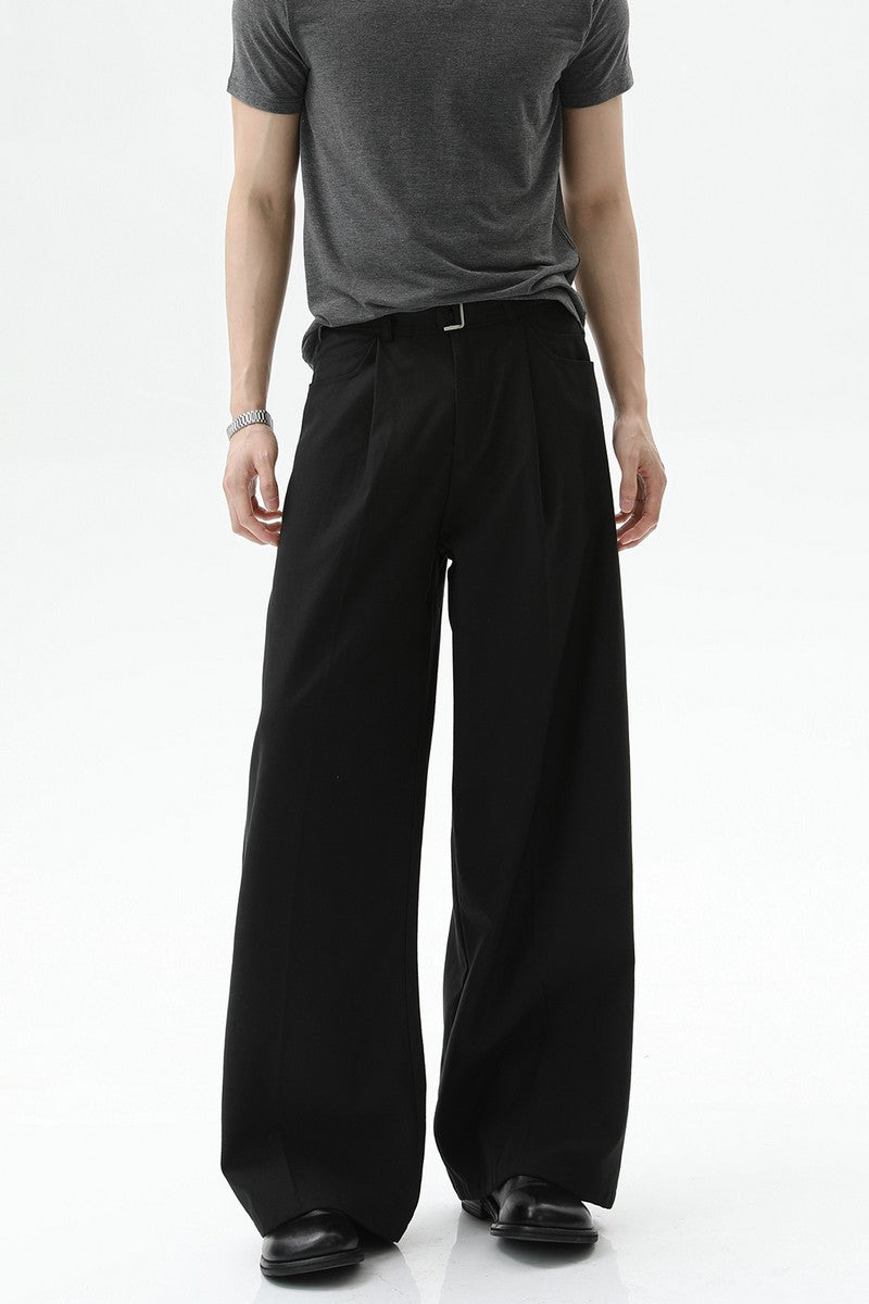 Detachable Belt Wide Leg Trousers