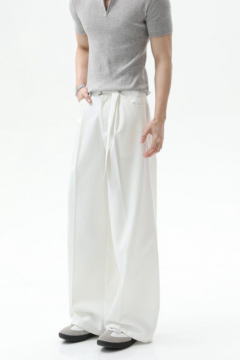 Detachable Belt Wide Leg Trousers