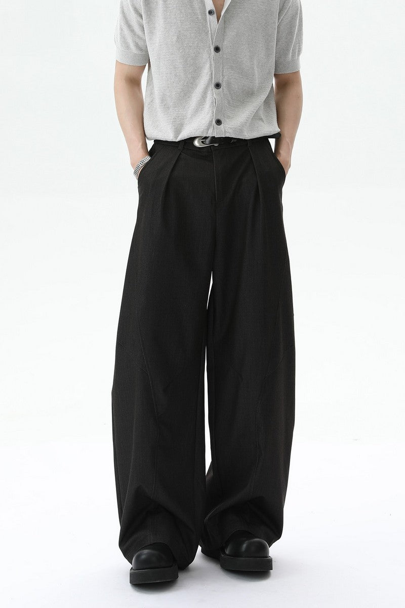 Deconstructed Wide Leg Trousers