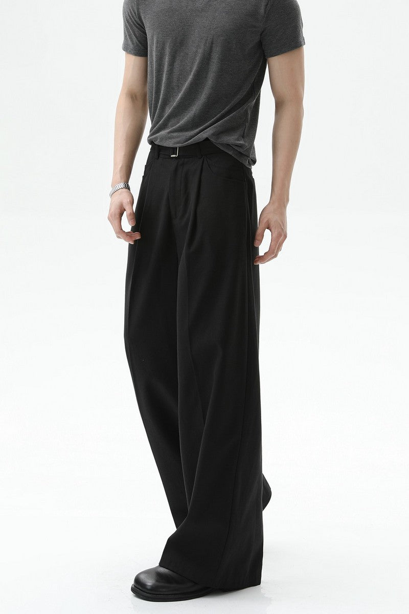 Detachable Belt Wide Leg Trousers