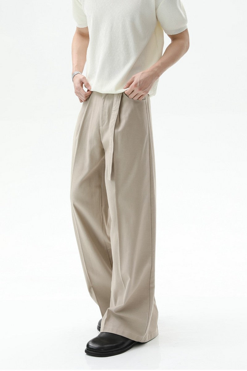 Detachable Belt Wide Leg Trousers