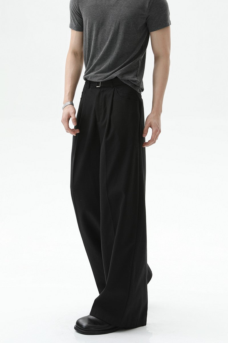 Detachable Belt Wide Leg Trousers