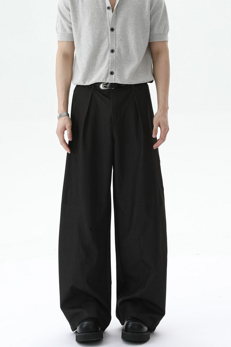 Deconstructed Wide Leg Trousers