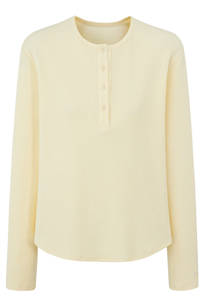 Waffle Henley Long Sleeve Tee
