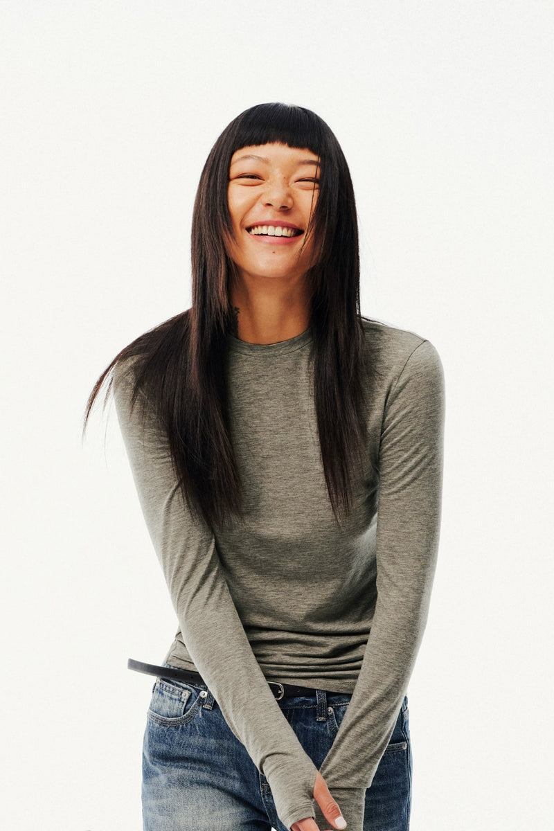 Merino Wool Fitted Long Sleeve Tee