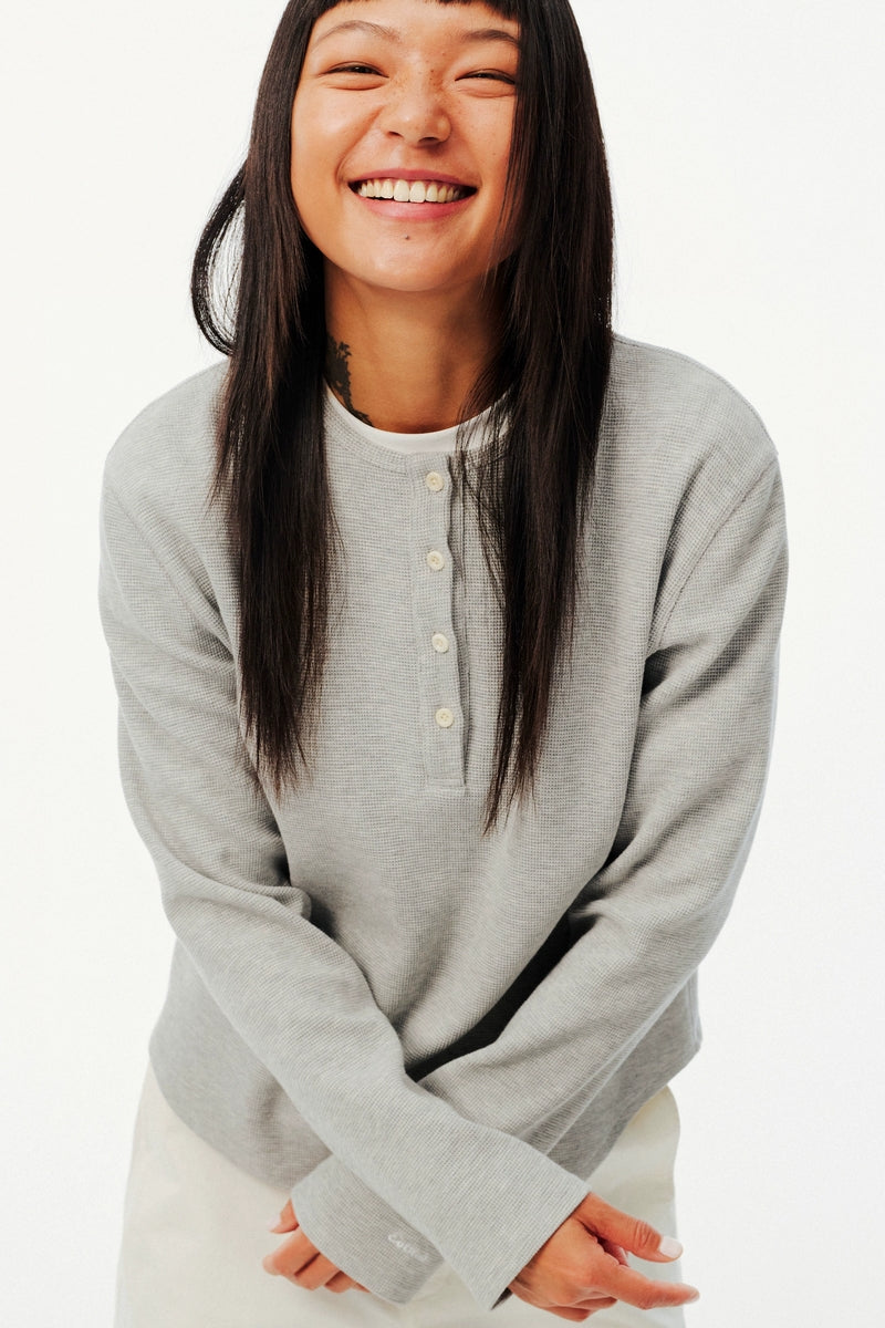 Waffle Henley Long Sleeve Tee