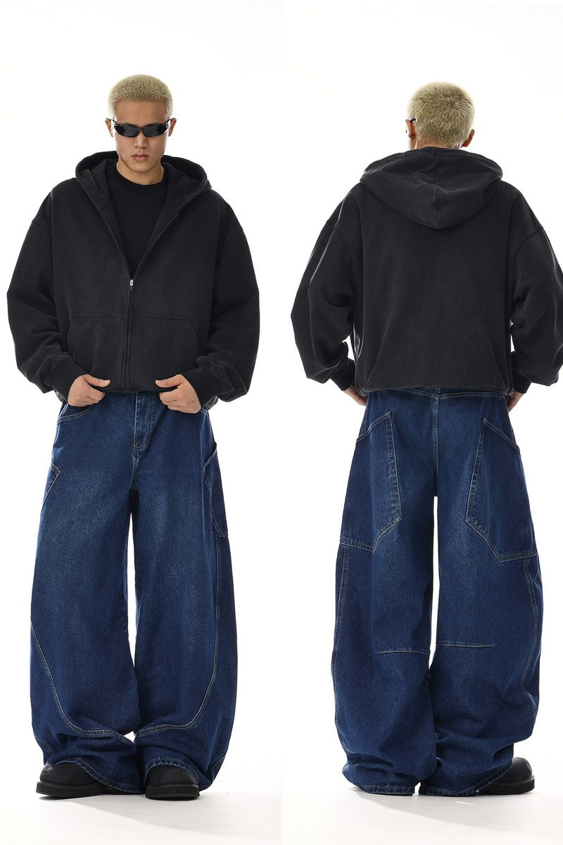 Vintage Deconstructed Loose Wide Jeans