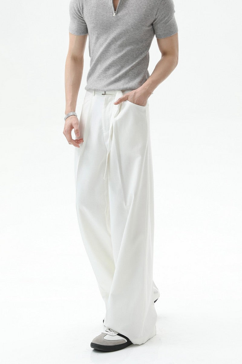 Detachable Belt Wide Leg Trousers