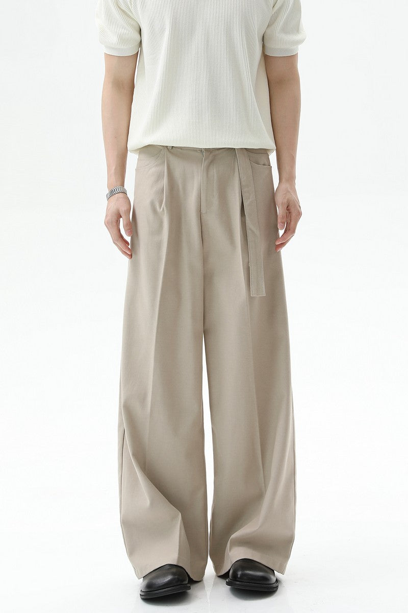 Detachable Belt Wide Leg Trousers