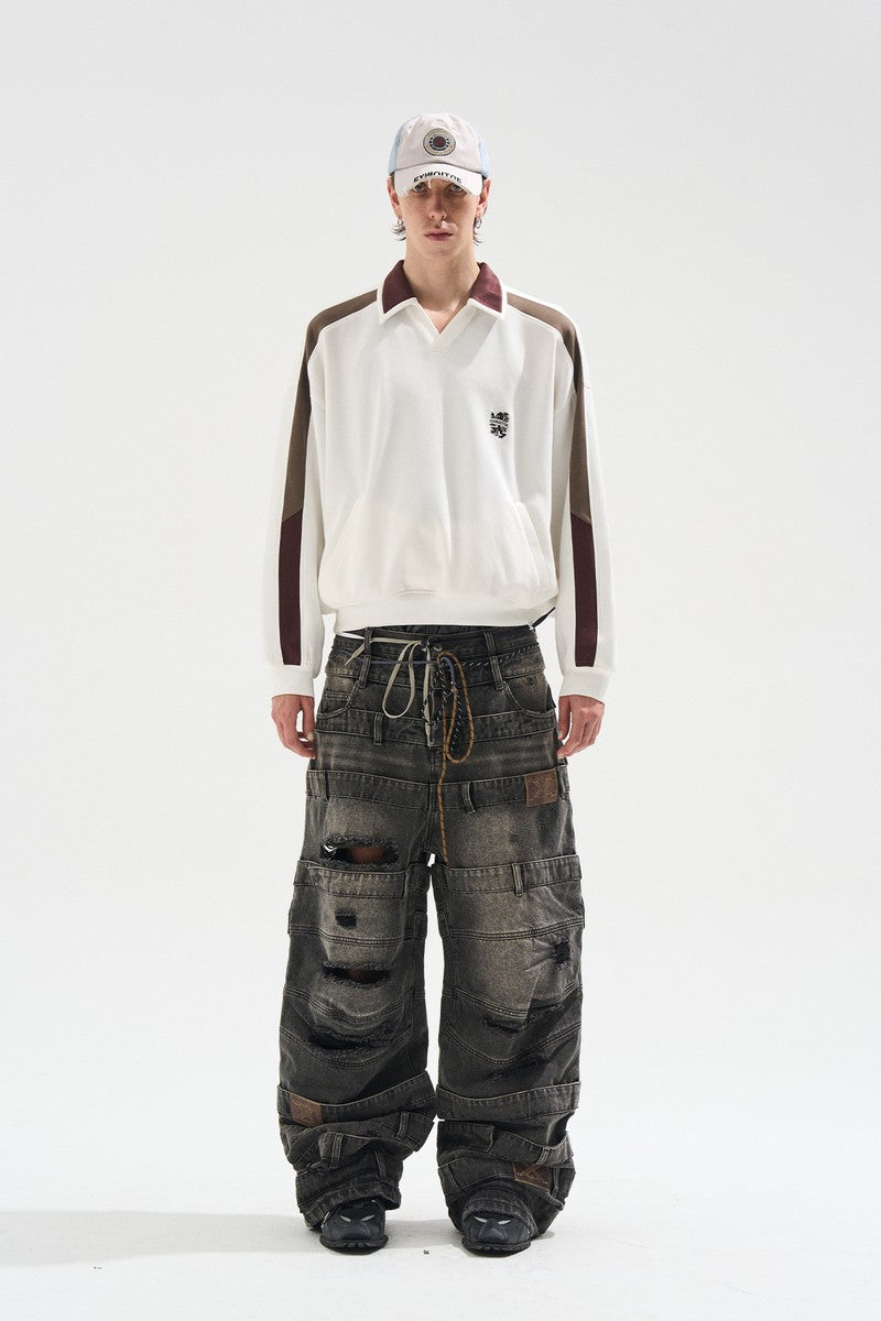 Washed Grey Baggy Jeans