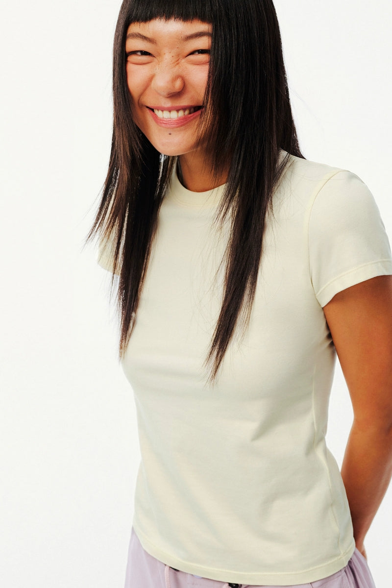 Lyocell Blend Fitted Short Sleeve Tee