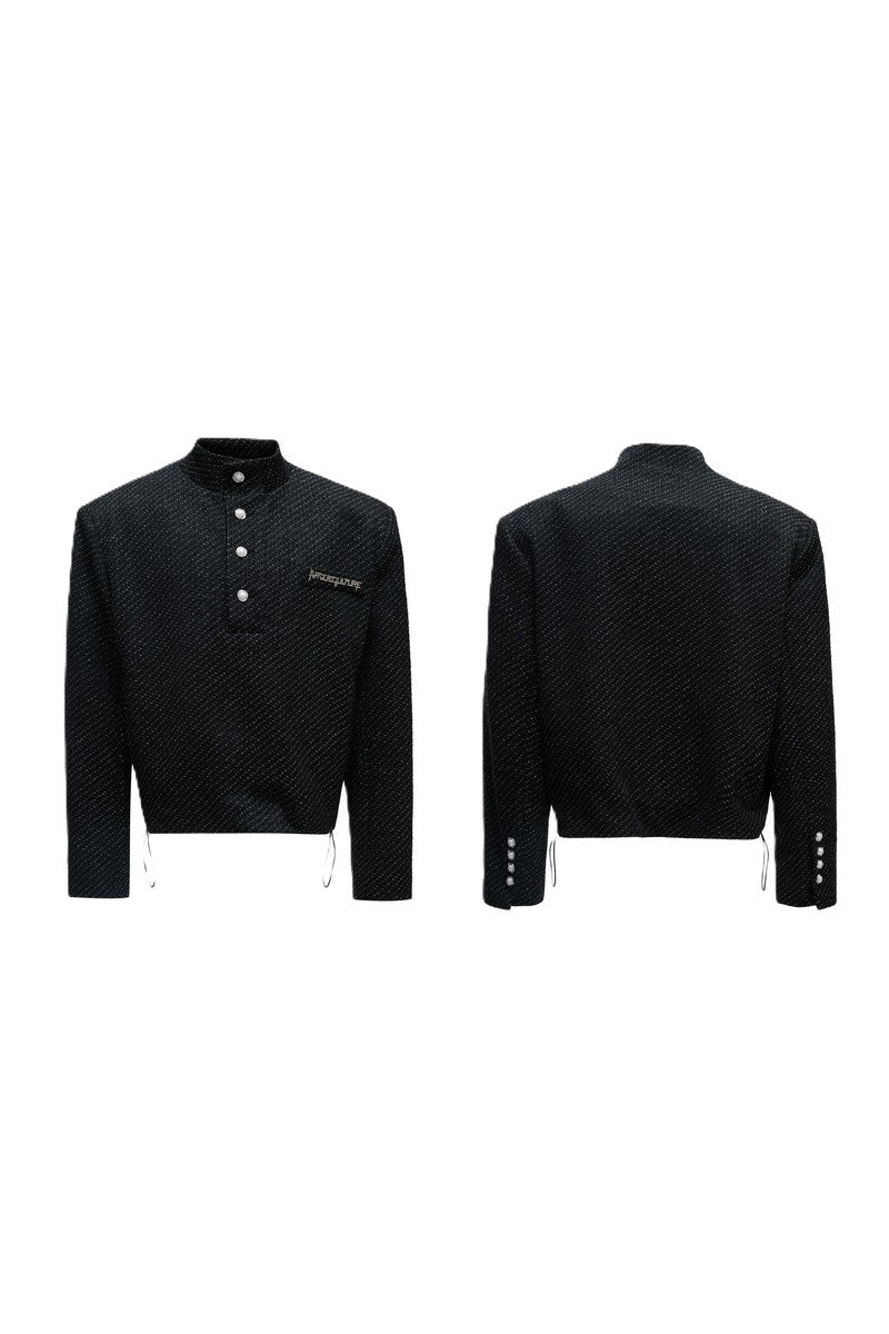 Textured Pearl Button Jacket