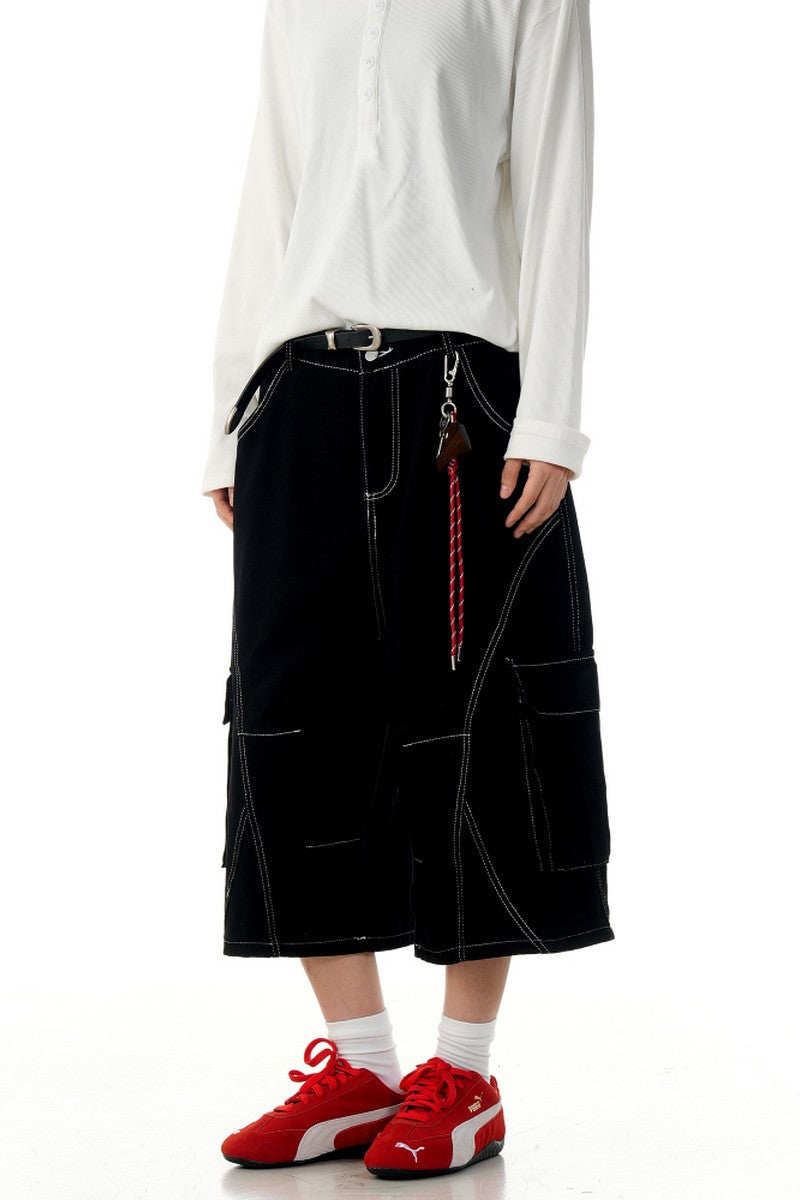 Red Stitch Cargo Shorts