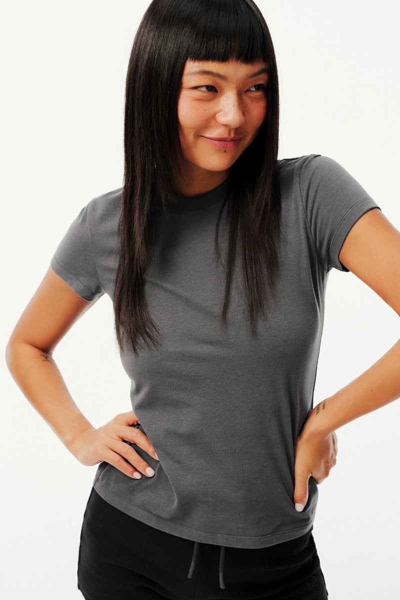 Lyocell Blend Fitted Short Sleeve Tee