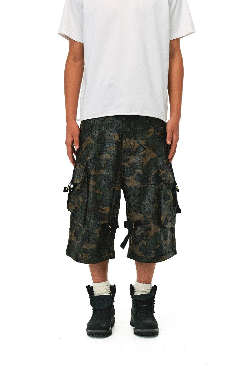 Waxed Camo Pocket Shorts