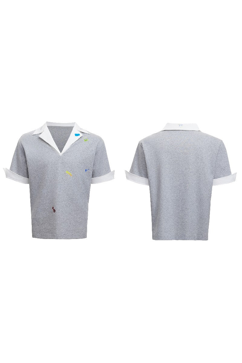 Sticker Print Layered Polo