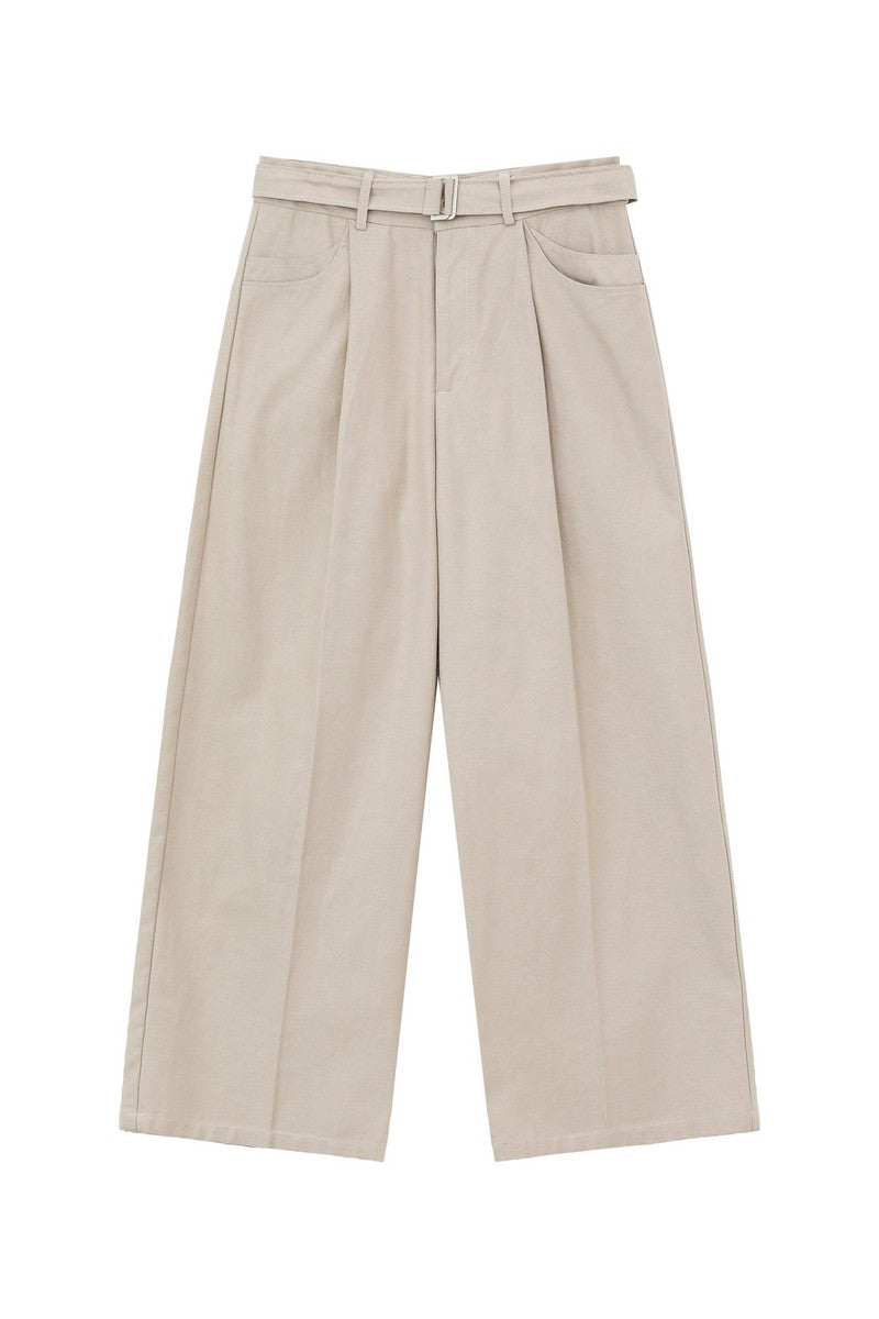 Detachable Belt Wide Leg Trousers