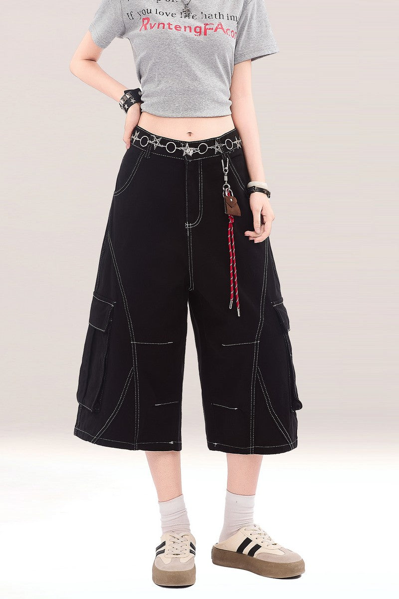 Red Stitch Cargo Shorts