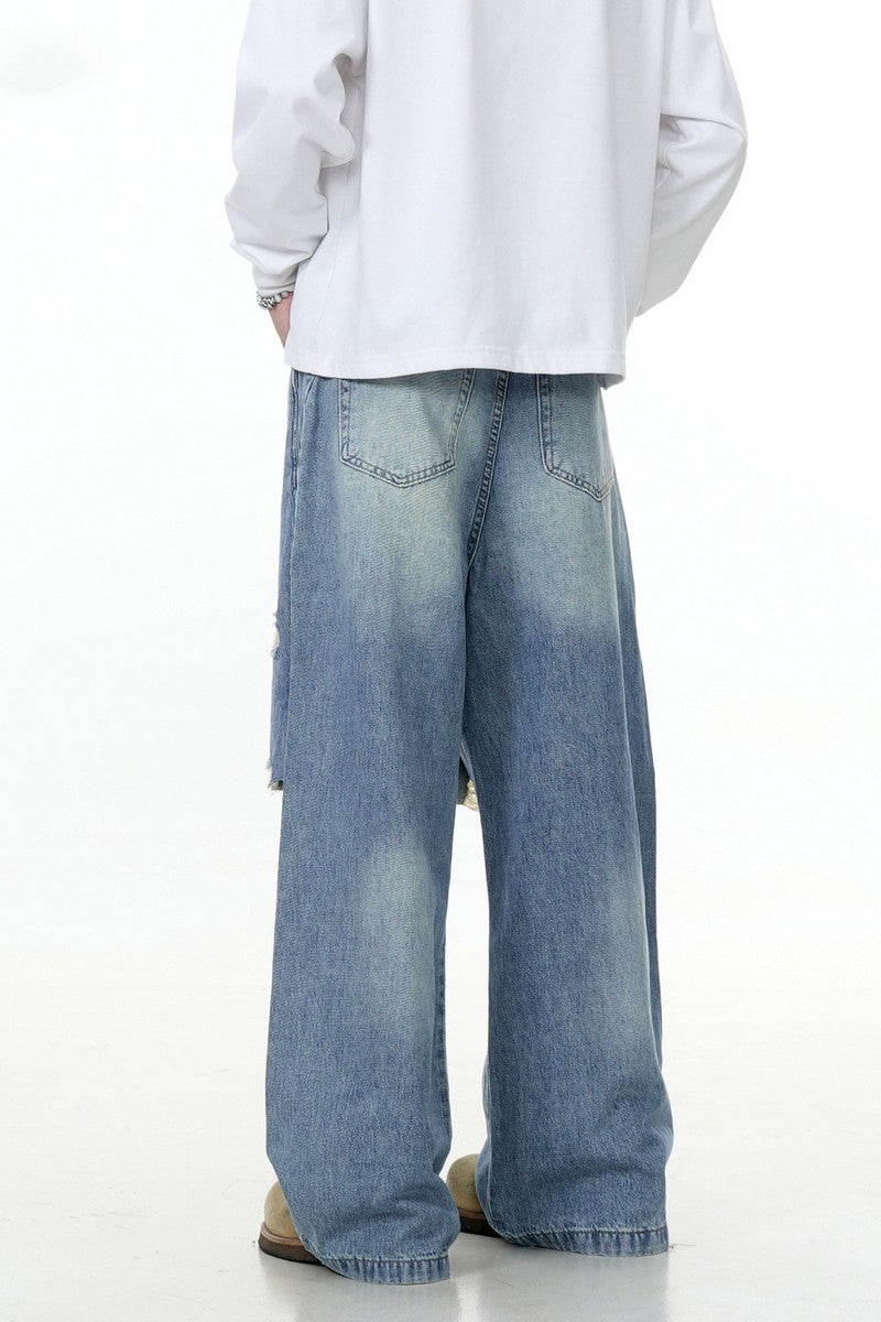 Distressed Patchwork Denim Pants