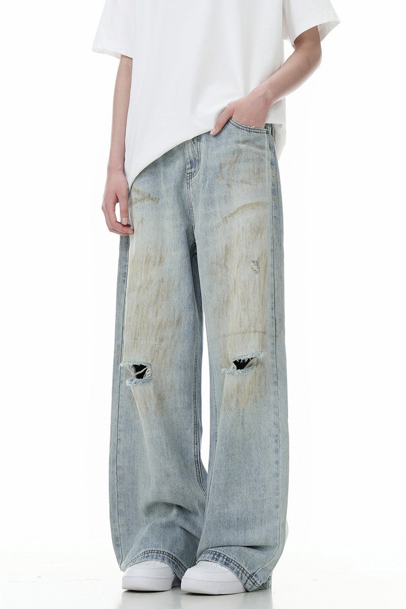 Distressed Cleanfit Straight Jeans Unisex