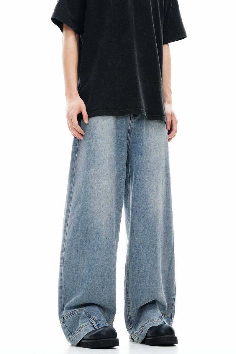Inverted Washed Wide-Leg Jeans