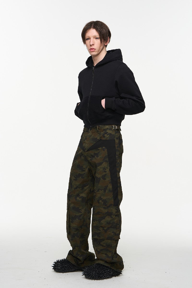 Basic Logo Patch Hoodie Crop Sweatshirt
