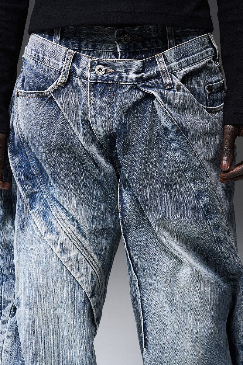 BNP x Black8 Twisted Layered Jeans