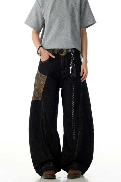 Black Blade Snake Pocket Jeans