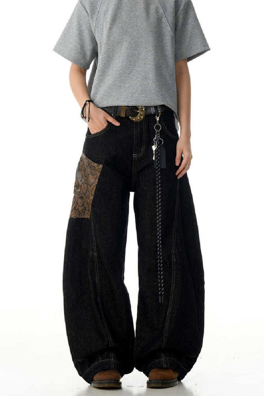 Black Blade Snake Pocket Jeans