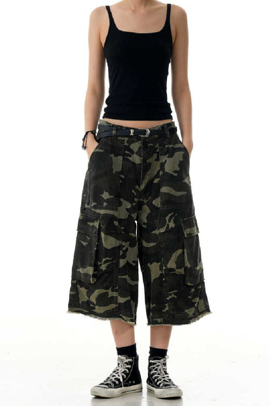 Camo Deconstructed Cargo Jorts