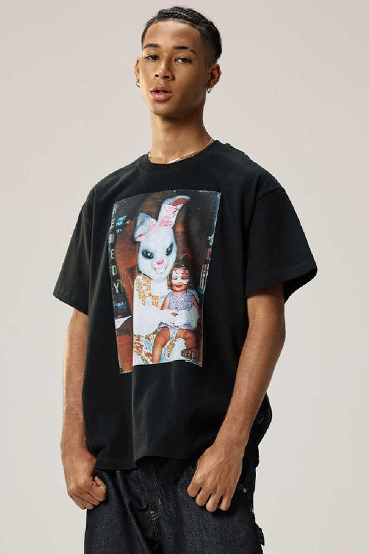 Rabbit Graphic Crewneck Tee
