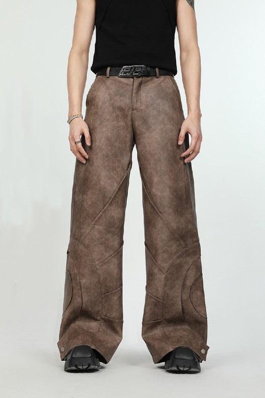 PU Leather Flared Trousers