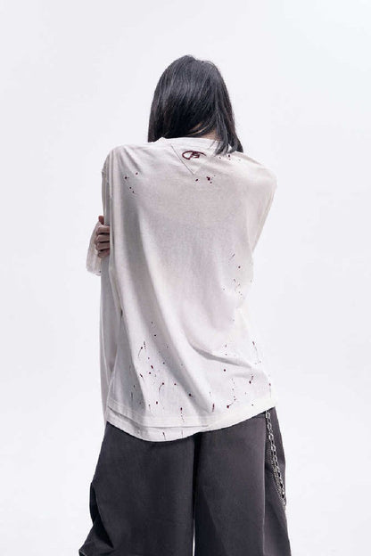 Distressed Ink Print Longsleeve Tee